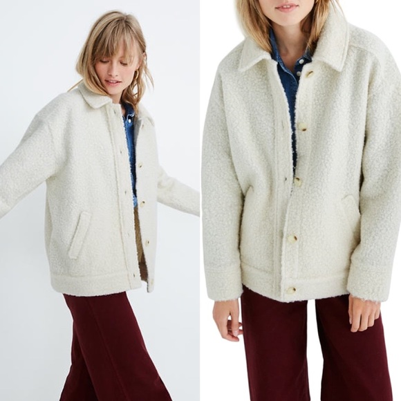 NWT Madewell Boucle Bomber Jacket - Picture 8 of 8